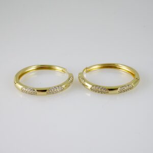 E2684 Earrings - Aretes - Zircon Stone - 14K Real Color