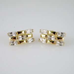 E2685 Earrings - Aretes - Zircon Stone - 14K Real Color