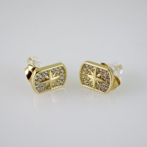 E2688 Earrings - Aretes - Zircon Stone - 14K Real Color