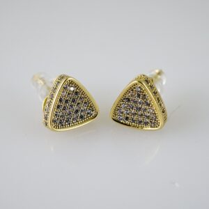 E2689 Earrings - Aretes - Zircon Stone - 14K Real Color
