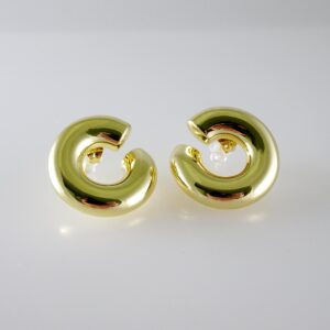 E2668 Earrings - Aretes -Plain - 14K Real Color