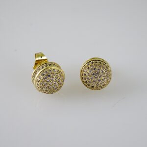 E2690 Earrings - Aretes - Zircon Stone - 14K Real Color