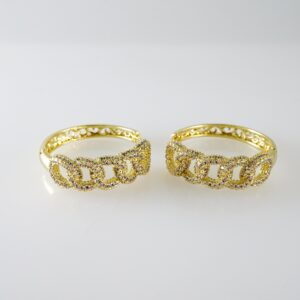 E2669 Earrings - Aretes - Zircon Stone - 14K Real Color