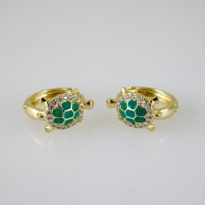 E2691 Earrings - Aretes - Zircon Stone - 14K Real Color