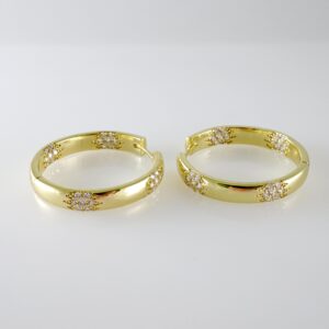 E2671 Earrings - Aretes - Zircon Stone - 14K Real Color