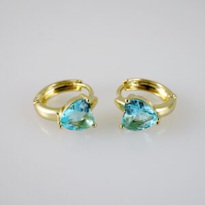 E2692 Earrings - Aretes - Zircon Stone - 14K Real Color
