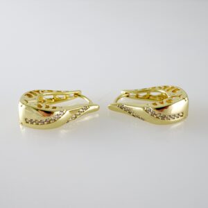 E2672 Earrings - Aretes - Zircon Stone - 14K Real Color