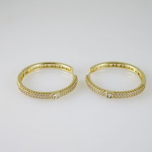 E2694 Earrings - Aretes - Zircon Stone - 14K Real Color