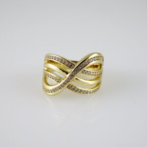 R852 RING - ANILLO - Zircon Stone - 14K Real Color
