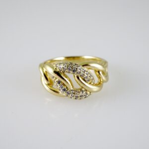 R854 RING - ANILLO - Zircon Stone - 14K Real Color