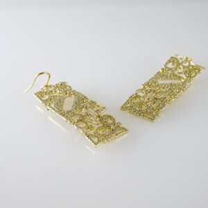 E2678 Earrings - Aretes - Zircon Stone - 14K Real Color