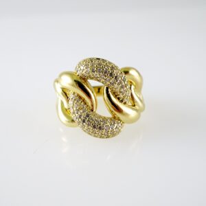R823 RING - ANILLO - Zircon Stone - 14K Real Color