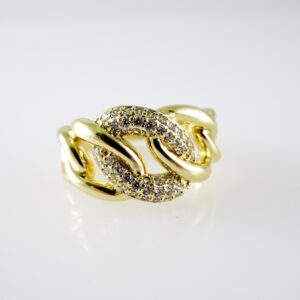 R824 RING - ANILLO - Zircon Stone - 14K Real Color