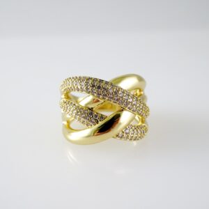 R833 RING - ANILLO - Zircon Stone - 14K Real Color