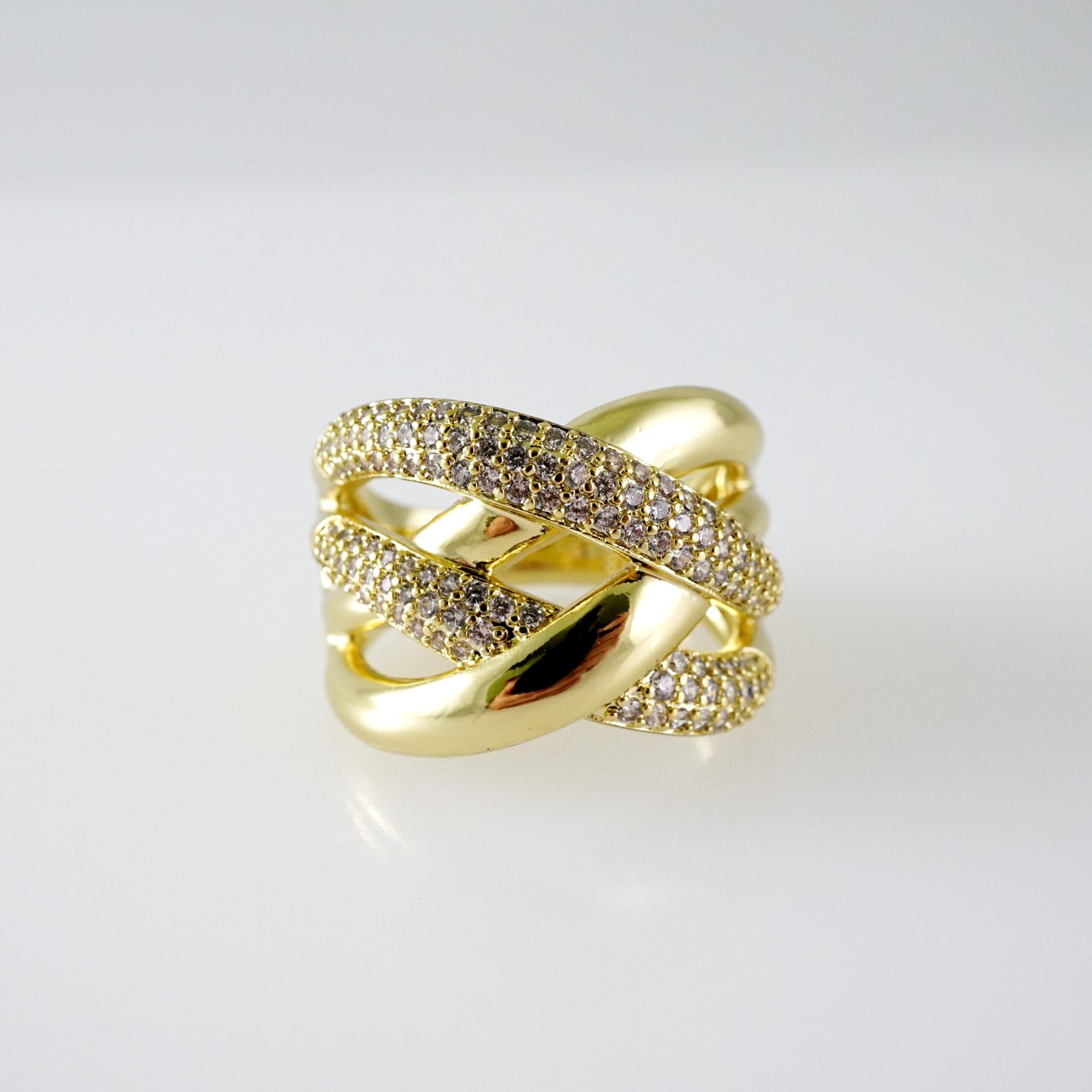 R833 RING - ANILLO - Zircon Stone - 14K Real Color
