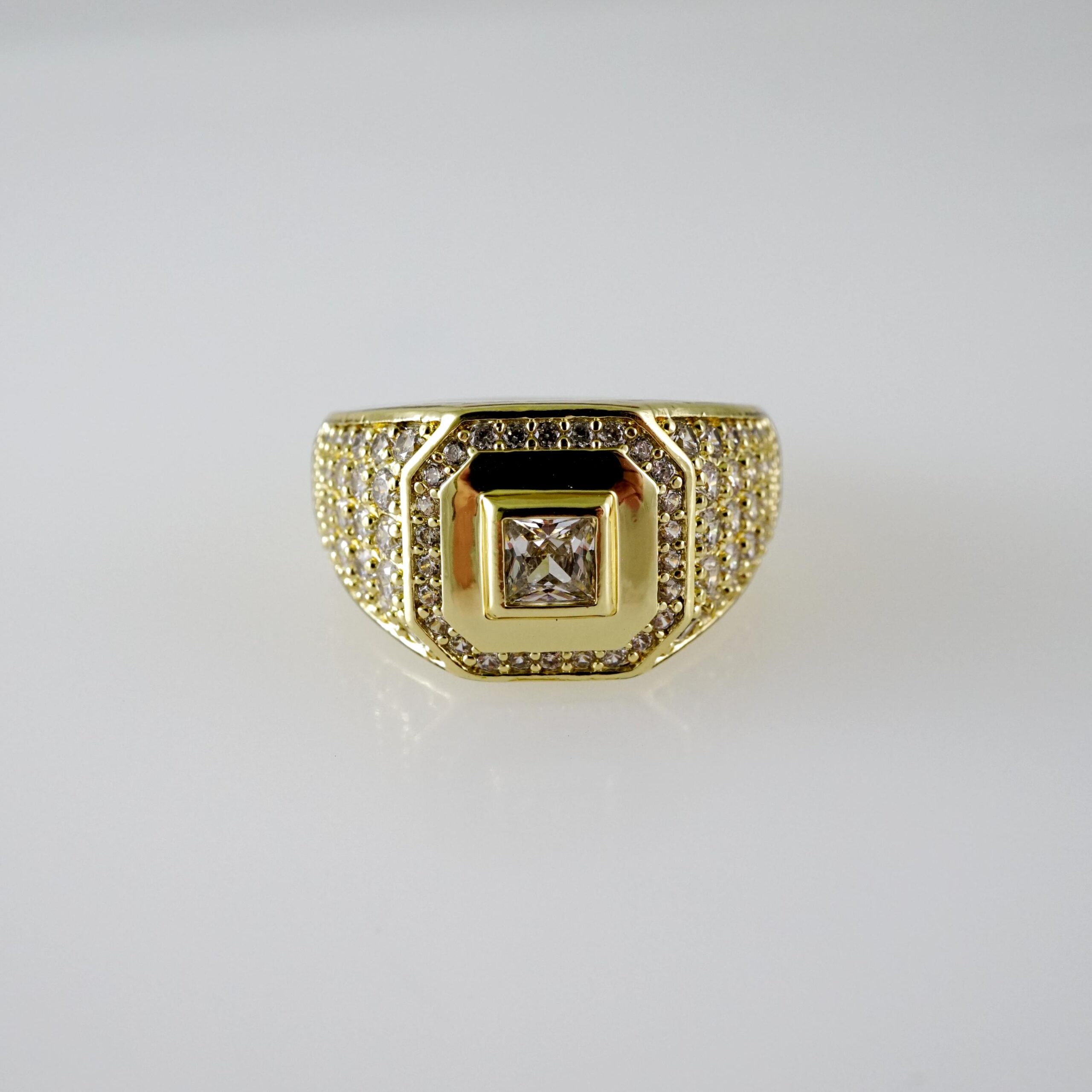 R836 RING - ANILLO - Zircon Stone - 14K Real Color