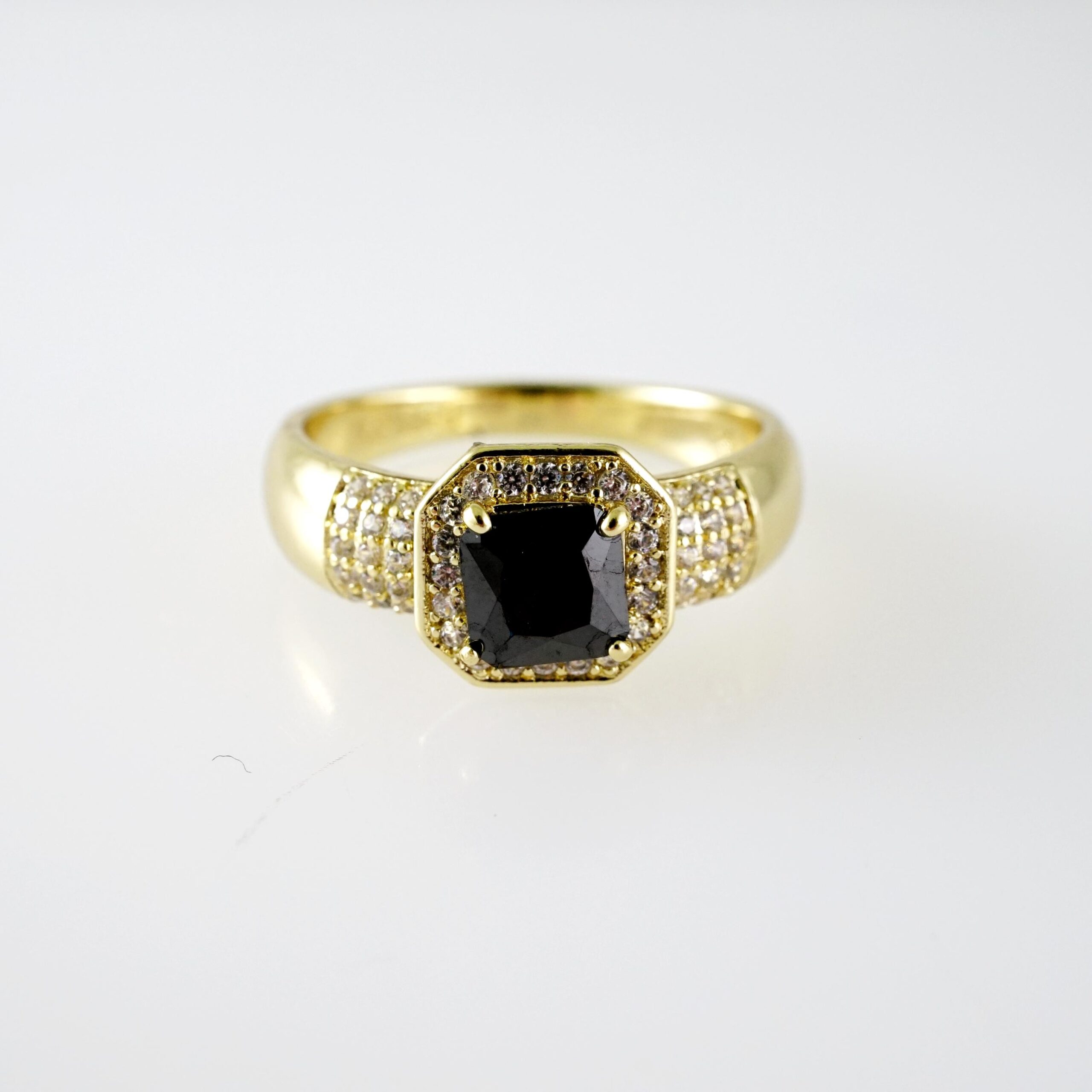 R837 RING - ANILLO - Zircon Stone - 14K Real Color