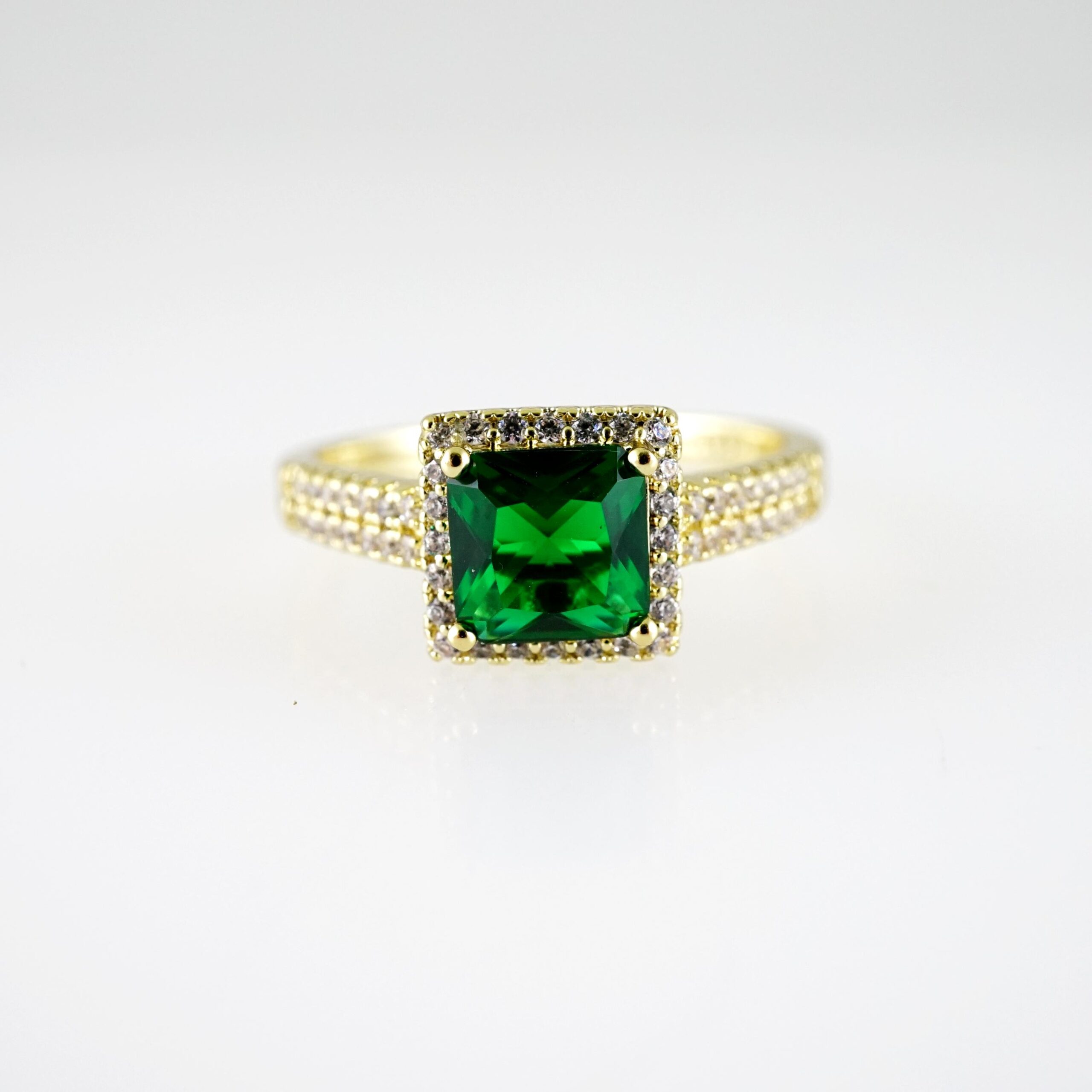 R838 RING - ANILLO - Zircon Stone - 14K Real Color