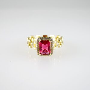 R839 RING - ANILLO - Zircon Stone - 14K Real Color