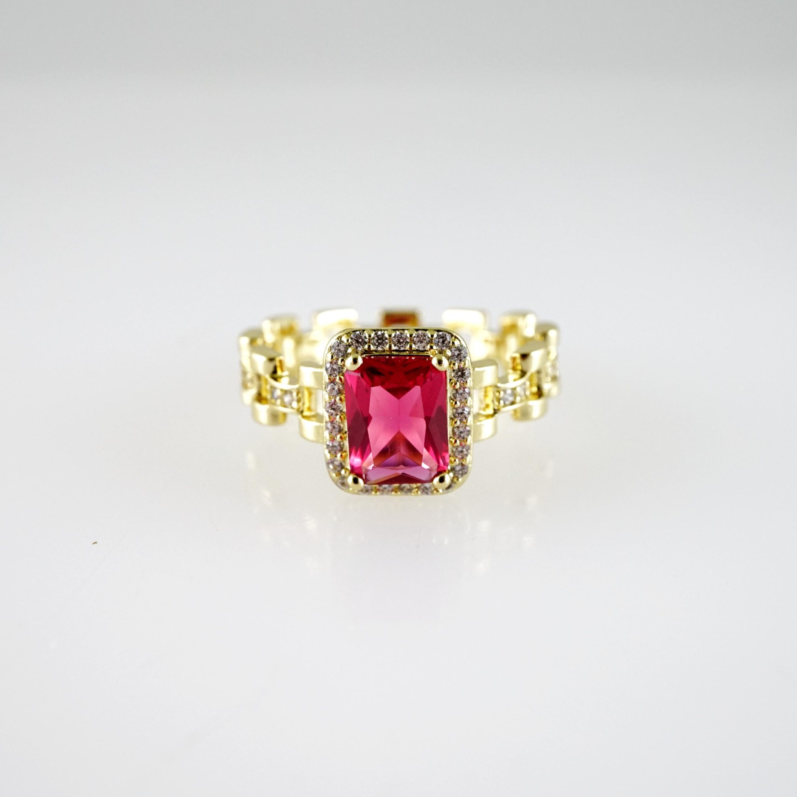 R839 RING - ANILLO - Zircon Stone - 14K Real Color