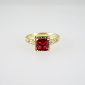 R841 RING - ANILLO - Zircon Stone - 14K Real Color