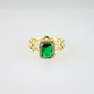 R844 RING - ANILLO - Zircon Stone - 14K Real Color