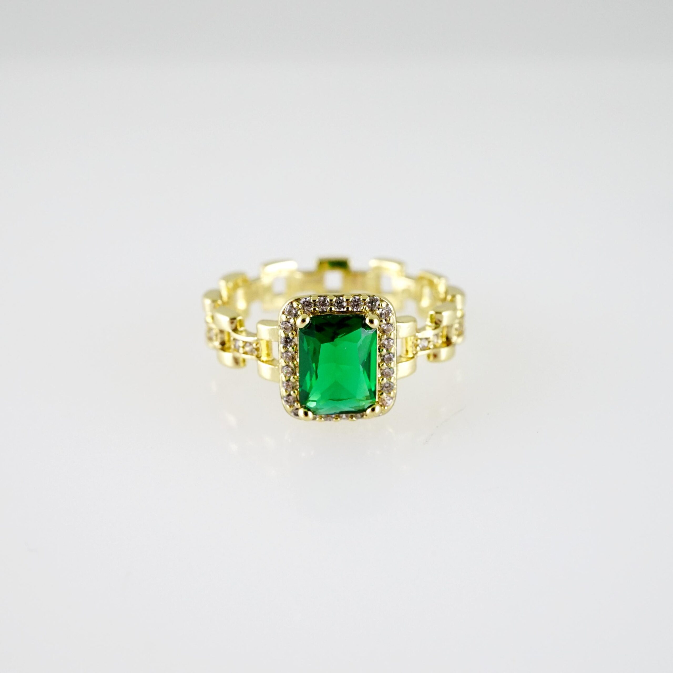 R844 RING - ANILLO - Zircon Stone - 14K Real Color