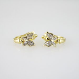 E2679 Earrings - Aretes - Zircon Stone - 14K Real Color