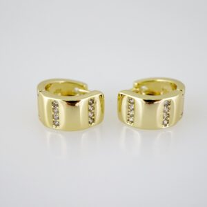 E2680 Earrings - Aretes - Zircon Stone - 14K Real Color