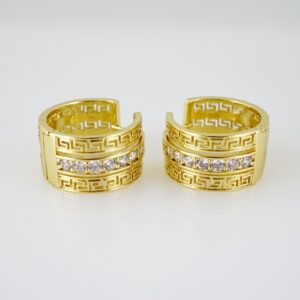 E2681 Earrings - Aretes - Zircon Stone - 14K Real Color