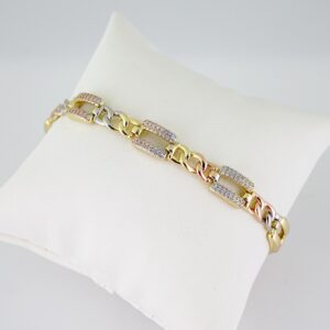B1745 Bracelet - Pulseras - Zircon Stone - Three Tone