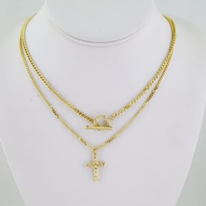 SET1820 Cadenas & Colgantes - Chain - Pendants - Zircon Stone - 14K Real Color - 3mmX50cm