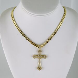 SET1830 Cadenas & Colgantes - Chain - Pendants - Zircon Stone - 14K Real Color - 4mmX60cm