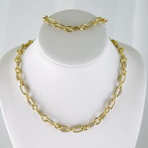 SET1833 Gargantilla & Pulsera - Choker W - Bracelet - Zircon Stone - 14K Real Color