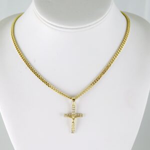 SET1834 Cadenas & Colgantes - Chain - Pendants - Zircon Stone - 14K Real Color - 3mmX60cm