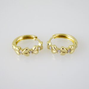 E2702 Earrings - Aretes - Zircon Stone - 14K Real Color
