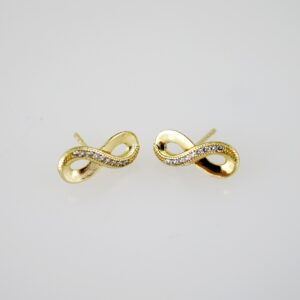 E2703 Earrings - Aretes - Zircon Stone - 14K Real Color