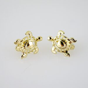 E2704 Earrings - Aretes -Plain - 14K Real Color