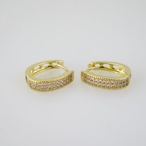 E2707 Earrings - Aretes - Zircon Stone - 14K Real Color