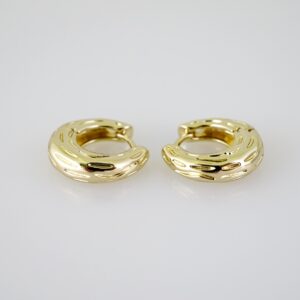 E2709 Earrings - Aretes -Plain - 14K Real Color