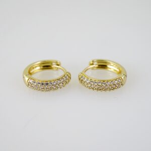 E2711 Earrings - Aretes - Zircon Stone - 14K Real Color