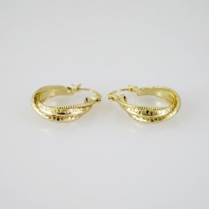 E2713 Earrings - Aretes -Plain - 14K Real Color