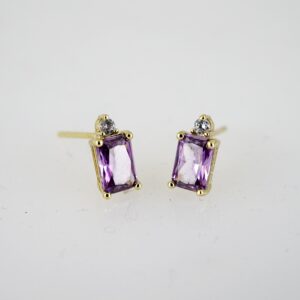 E2714 Earrings - Aretes - Zircon Stone - 14K Real Color