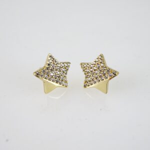 E2715 Earrings - Aretes - Zircon Stone - 14K Real Color