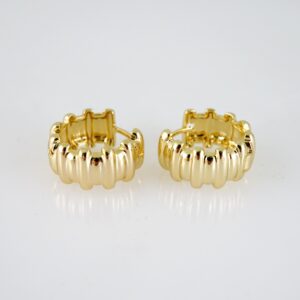 E2718 Earrings - Aretes - Zircon Stone - 14K Real Color