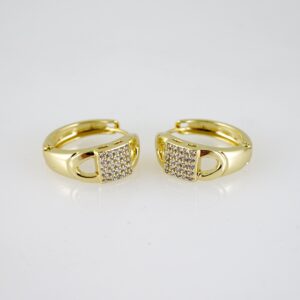 E2719 Earrings - Aretes - Zircon Stone - 14K Real Color