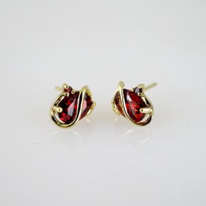 E2721 Earrings - Aretes - Zircon Stone - 14K Real Color