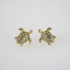 E2724 Earrings - Aretes - Zircon Stone - 14K Real Color