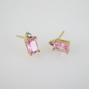 E2725 Earrings - Aretes - Zircon Stone - 14K Real Color