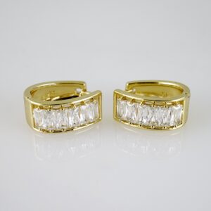 E2727 Earrings - Aretes - Zircon Stone - 14K Real Color